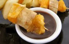 Yummy Fruit Brochettes with Dip Recipe