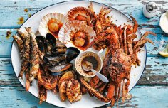 Portuguese Barbecued Seafood Platter Recipe