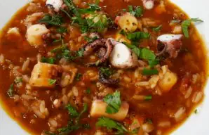 Yum Octopus Rice with Red Wine Recipe