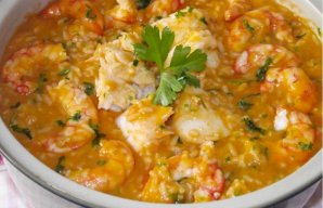 Portuguese Fish and Shrimp Rice Recipe