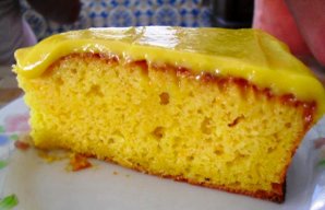 Orange Cake with Curd Topping Recipe