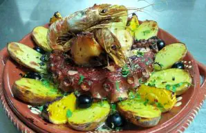Baked Octopus with Shrimp Meal Recipe