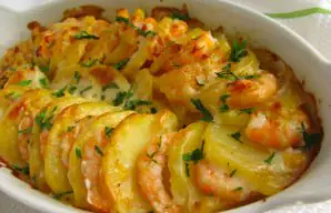 Yummy Shrimp and Potato Gratin Recipe