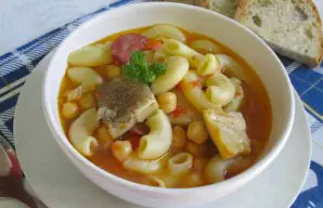 Chickpea Soup with Cod and Chouriço Recipe