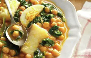 Hearty Chickpea, Cod, and Spinach Stew Recipe
