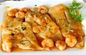 Cod with Shrimp & Brandy Sauce Recipe