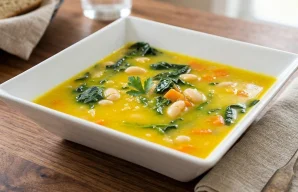 Vegetable Soup with Spinach and White Beans Recipe