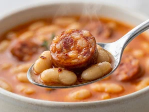 Hearty Navy Bean Soup Recipe with Chouriço & Vegetables