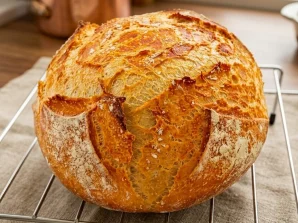 Crusty Portuguese No Knead Bread Recipe | Easy Artisan Loaf