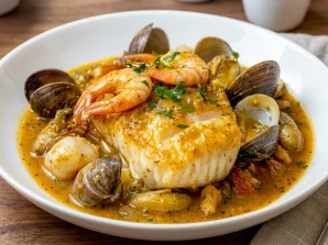 Portuguese Cod with Clams and Shrimp Recipe | Easy & Authentic