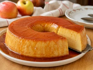 Caramelized Portuguese Apple Flan | Homemade Recipe