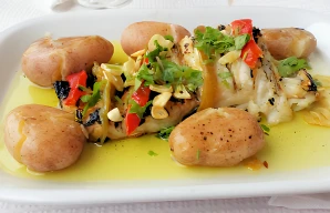Authentic Grilled Cod (Bacalhau Grelhado) with Garlic Olive Oil