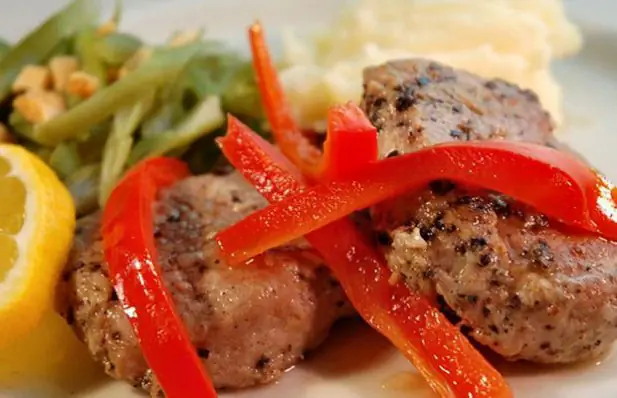 Yum Pork with Red Bell Peppers Recipe