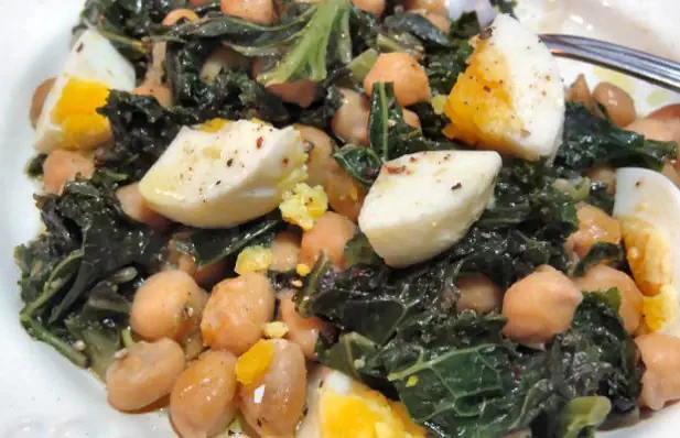 Kale with Chick Peas and Egg Recipe