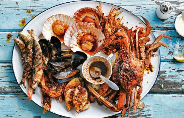 Portuguese-Style Barbecued Seafood Platter Recipe
