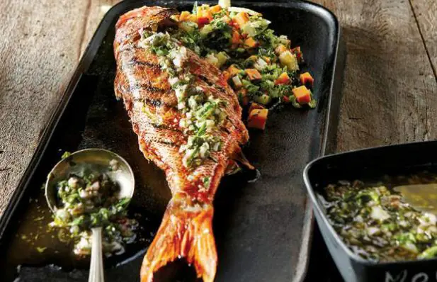 Grilled Red Snapper with Parsley Sauce Recipe