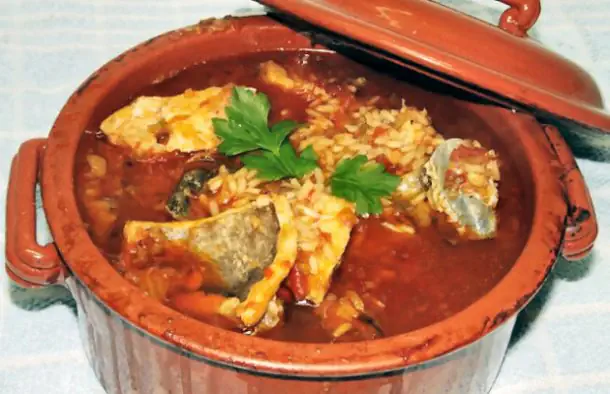 Baked Cod Rice with Peppers Recipe