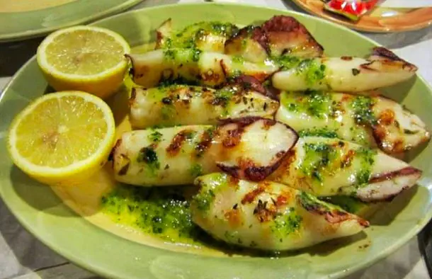 Grilled Squid with Green Sauce Recipe