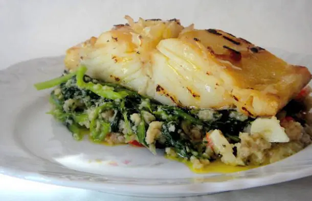 Amazing Grilled Cod with Greens Recipe