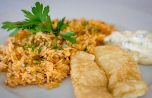 Fish Fillets with Tomato Rice Recipe