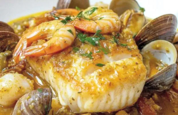 Salt Cod with Clams and Shrimp Recipe